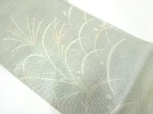 アンティーク　 紗 すすきに露芝模様織出し袋帯（材料）